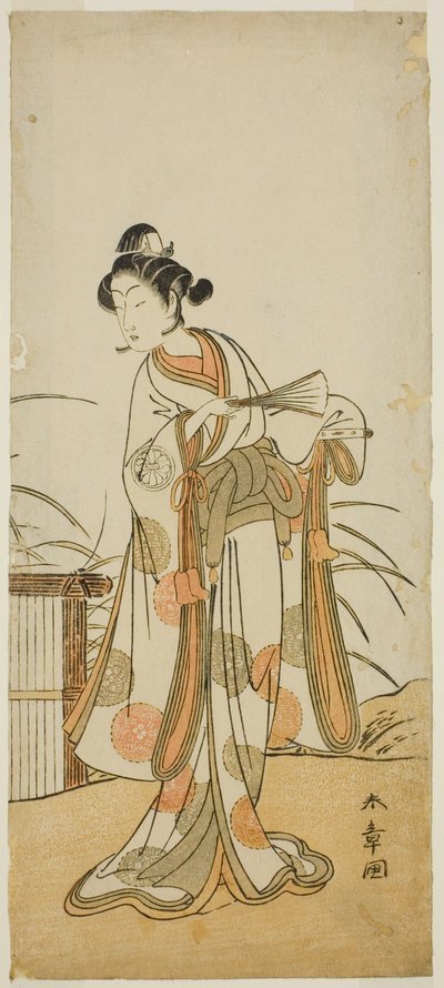 Aktör Segawa Kikunojo III, Play Chigo Sakura Jusan Kane'de Aigo no Waka rolünde, Ichimura Tiyatrosu'nda On Birinci Ayda Gösterilen, 1774 by Katsukawa Shunsho