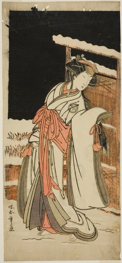 Aktör Segawa Kikunojo III, Leydi Shizuka (Shizkua Gozen) olarak Chigo Torii Tobiiri Kitsune Oyununda Tamazusa Kılığında, On Birinci Ay