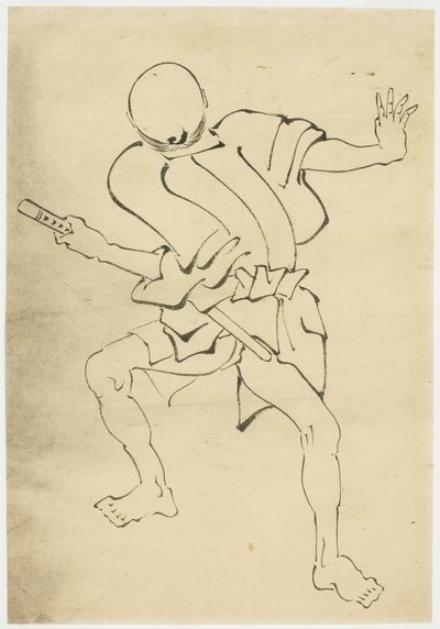 Silahlı Görevli (çalışma), c.1815-1849 (kağıt üzerine mürekkep) by Katsushika (school of) Hokusai