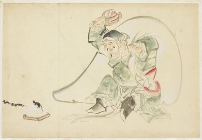 Daikoku, Büyüsüyle Mutluluk Tanrısı tokmak by Katsushika (school of) Hokusai