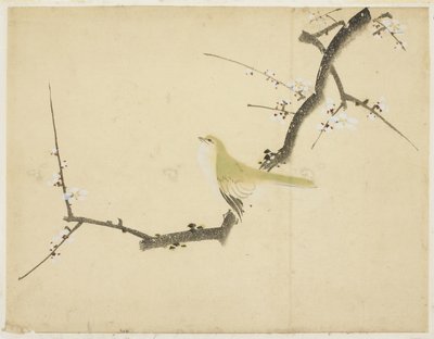 Erik Dalında Bülbül by Katsushika (school of) Hokusai
