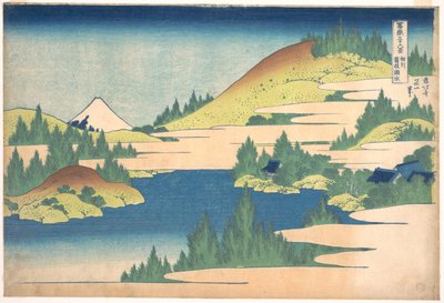 36 Fuji Dağı manzarası, Japonya: Hakone Gölü manzarası, Sagani eyaleti, Japonya - Baskı Katsushika Hokusai (1760-1849) (ukiyo-e okulu) 1830-1833 Devlet A Puşkin Güzel Sanatlar Müzesi, Moskova by Katsushika Hokusai