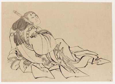 Bir saray mensubu, 18. yüzyılın sonları ve 19. yüzyılın başlarında. by Katsushika Hokusai