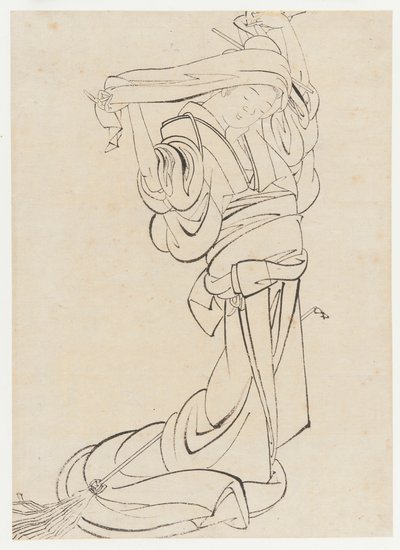 Tozlanmaya hazırlanan bir Hizmetçi, Edo dönemi, 19. yüzyılın başları. by Katsushika Hokusai