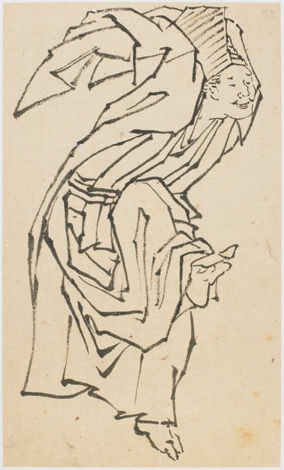 Bir Sambaso Dansçısı, 18. yüzyılın sonları ve 19. yüzyılın başlarında. by Katsushika Hokusai