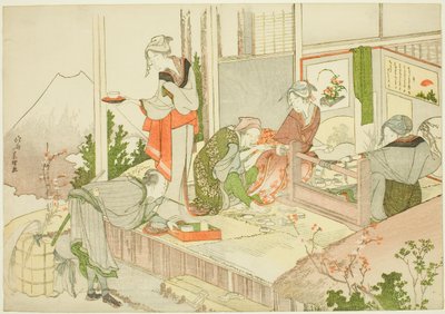 Bir Esnafın Dükkanı, The Mist of Sandara (Sandara kasumi) albümünden by Katsushika Hokusai