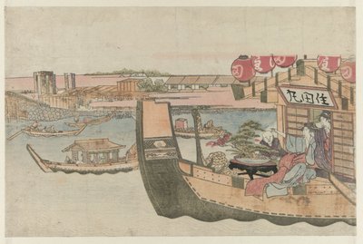 Sumida nehrinde tekne gezintisi by Katsushika Hokusai