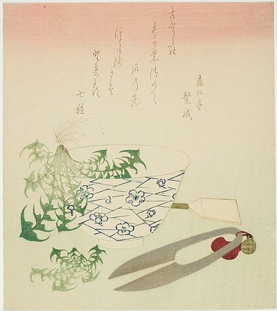 Yeni Yıl için Karahindibalar by Katsushika Hokusai