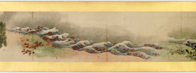 Çeşitli Resimlerle Elle Kaydırma Detayı, Edo Dönemi, kağıt üzerinde 1839 mürekkep ve renk by Katsushika Hokusai