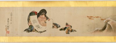 Çeşitli Görüntülerle Elle Kaydırma Detayı, Edo Dönemi, kağıt üzerinde 1839 mürekkep ve renk by Katsushika Hokusai