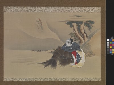 Dream Of The Rush Gatherer (mürekkep, ipek üzerine renkler) by Katsushika Hokusai