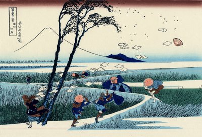 Suruga eyaletindeki Ejiri, 1830 dolayları (tahta baskı) by Katsushika Hokusai