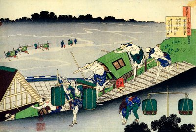 Yüz Şairin Yüz Şiirleri serisinden: Fujiwara no Michinobu Ason, c1830. by Katsushika Hokusai