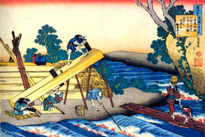 Yüz Şairden Yüz Şiir serisinden: Harumichi no Tsuraki, c1830. by Katsushika Hokusai