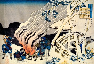 Yüz Şairden Yüz Şiir serisinden: Minamoto no Muneyuki, c1830. by Katsushika Hokusai