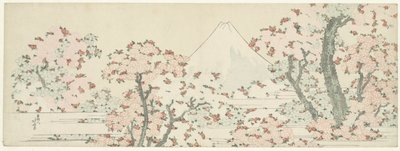 Kiraz Çiçeği üzerinde Fuji, c.1800-1805 (tahta baskı) by Katsushika Hokusai