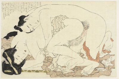 sevgilisi olan evli kadın Adonis bitkisi (seri başlığı) Fukujuso (dizi adı) by Katsushika Hokusai