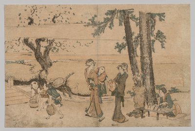 Bir Derenin Yanında Şekil Grubu by Katsushika Hokusai