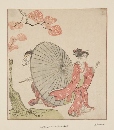 Saklambaç (renkli tahta baskı) by Katsushika Hokusai
