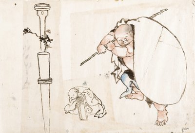 Hotei, 19. yüzyılın ilk çeyreği.. by Katsushika Hokusai