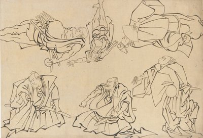 Kabuki oyuncuları, 18. yüzyılın sonu ve 19. yüzyılın başı. by Katsushika Hokusai