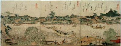 Kulthalle des Komagata-Tempels by Katsushika Hokusai