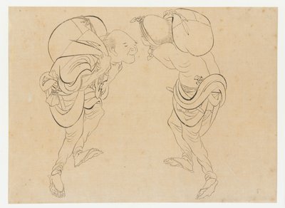 İşçiler, 18. yüzyılın sonu ve 19. yüzyılın başı. by Katsushika Hokusai
