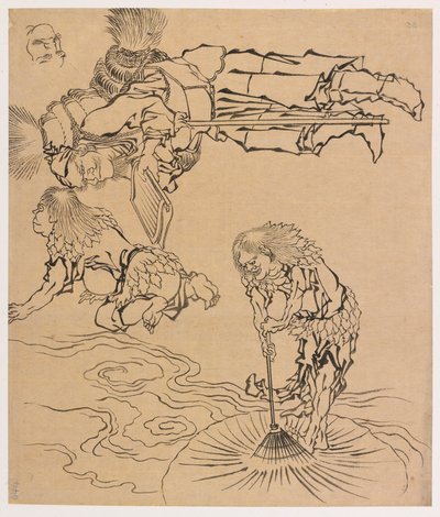 Efsanevi varlıklar, 18. yüzyılın sonu ve 19. yüzyılın başı. by Katsushika Hokusai