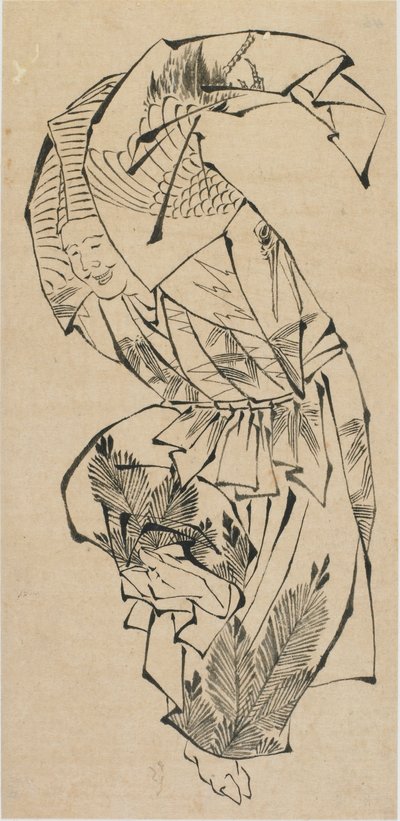 Erkek dansçı, Manzai, 18. yüzyılın sonu ve 19. yüzyılın başı. by Katsushika Hokusai