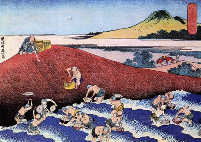 Binlerce okyanus manzarası, Japonya: kıyıdaki balıkçılar. (Yazdır by Katsushika Hokusai
