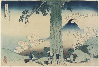 Kai Eyaletindeki Mishima Geçidi, 1831-34 (renkli tahta baskı) by Katsushika Hokusai