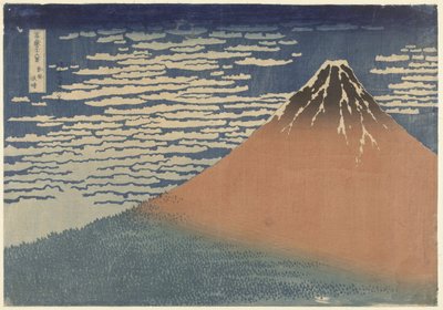 Açık Havada Fuji Dağı (Kızıl Fuji olarak da bilinir), c.1830 (tahta baskı) by Katsushika Hokusai