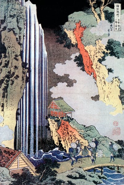 Kisokaido Boyunca Ono Şelalesi, c1780-1849 by Katsushika Hokusai