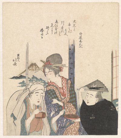 Tanrıların Parodisi Daikoku ve Benten by Katsushika Hokusai