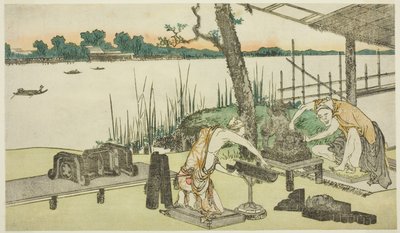Çömlekçiler İş Başında - Imado by Katsushika Hokusai