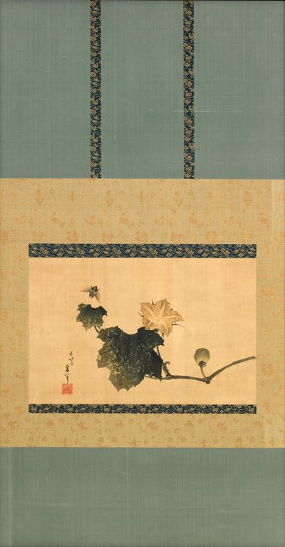 Balkabağı ve Asma ve At Sineği, Edo Dönemi, c.1825 (ipek üzerine mürekkep ve renk) by Katsushika Hokusai
