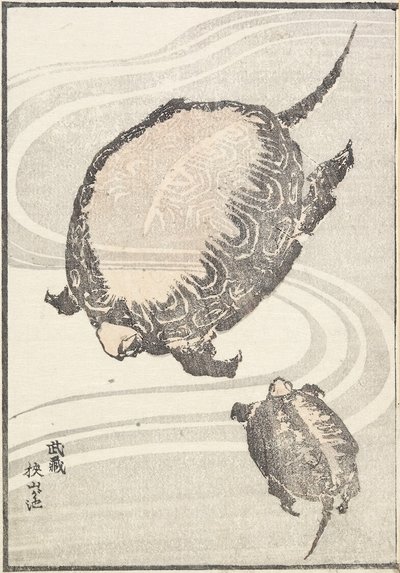 Sayama-ga-ike pon d üyesi Musashi P Rovinse, 1817 by Katsushika Hokusai