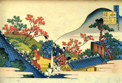 Serie iyi şiirler iyi şiirler: "" Fujiwara no Tadahira "" Estampe de Katsushika Hokusai (1760-1849) (ecole ukiyo-e) vers 1830 State Hermitage Saint Petersbourg by Katsushika Hokusai