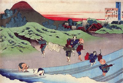 ""Yüz şairin yüz şiir dizisi: ""Jito Tenno"" Katsushika Hokusai (1760-1849) tarafından basılmıştır (ukiyo-e okulu) 1830 dolaylarında Devlet İnziva Yeri Sankt Petersburg Rusya by Katsushika Hokusai