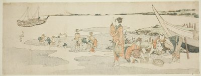 Kabuklu deniz ürünleri toplama by Katsushika Hokusai