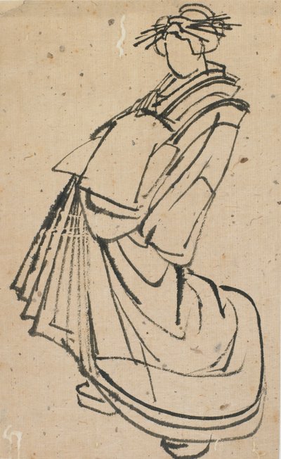 18. yüzyılın sonları ile 19. yüzyılın başlarında bir fahişenin taslağı. by Katsushika Hokusai