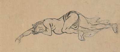 Uyuyan Adam, 18. yüzyılın sonu ve 19. yüzyılın başı. by Katsushika Hokusai