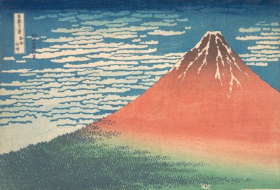 Güney Rüzgarı, Açık Gökyüzü Gaifu kaisei, Kırmızı Fuji olarak da bilinir, Otuz..., ca. 1830-32. by Katsushika Hokusai