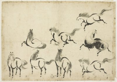 At Çalışmaları, c.1815-1849 (kağıt üzerine mürekkep) by Katsushika Hokusai
