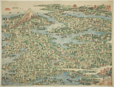 Bir Bakışta Tokaido'daki Ünlü Yerler (Tokaido meisho ichiran) by Katsushika Hokusai