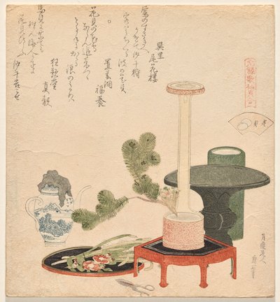 Genroku Şiir-Kabuk Eşleştirme Oyunu serisinden Çiçek Kabukları by Katsushika Hokusai