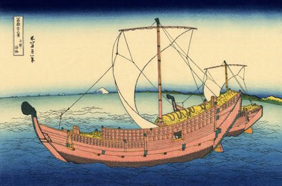 Kazusa deniz yolu, 1830 dolayları (tahta baskı) by Katsushika Hokusai