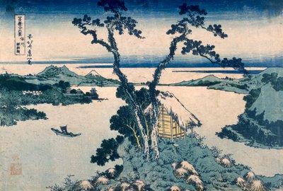 Suna Gölü (renkli tahta baskı) by Katsushika Hokusai
