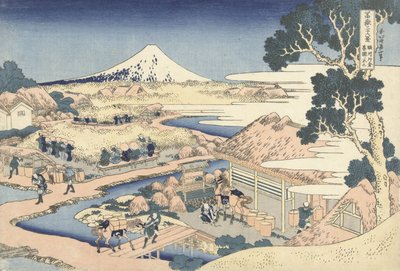 Suruga Eyaletindeki Katakura Çay plantasyonu, 1830 dolayları (tahta baskı) by Katsushika Hokusai
