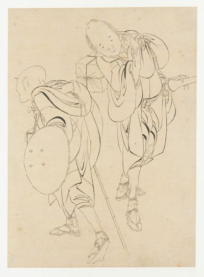 Gezginler, 18. yüzyılın sonu ve 19. yüzyılın başı. by Katsushika Hokusai
